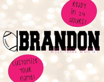 Football Name SVG, Boys Monogram svg, Custom Footballl svg, Football Monogram svg, Football Mom svg, Custom Boys Name SVG, Boy Football svg