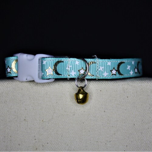 CAT COLLAR Kitten Collar Handmade Collar Moon Stars Etsy