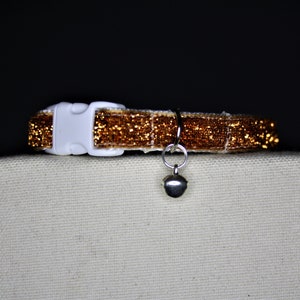 CAT COLLAR | Kitten Collar | Orange Collar | Sparkly Collar | Glitter Collar | Sparkle Collar | Orange | Adjustable | Collar with Bell