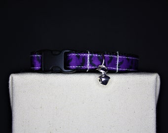 HALLOWEEN CAT COLLAR | Kitten Collar | Handmade Collar | Halloween | Black Bats | Bats Purple | Bat | Purple Collar | Black and Purple