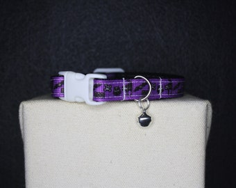 HALLOWEEN CAT COLLAR | Kitten Collar | Handmade Collar | Seasonal | Purple Collar | Scaredy Cat | Cat Accessories | Halloween Cat | Spooky