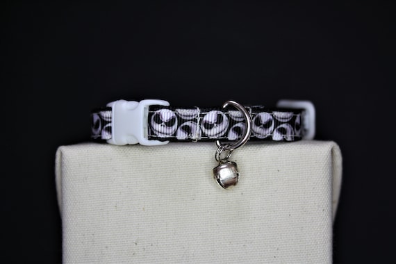 HALLOWEEN CAT COLLAR | Kitten Collar | Cat Collar | Handmade Cat Collar | Skeleton | Black and White Collar | Adjustable Collar | Bell