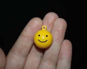 BELL | Jingle Bell | Collar Charm | Cat Bell | Smiley Face | Smile | Yellow | Yellow Face | Happy Face | Cat Accessory | Collar Add On