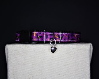 HALLOWEEN CAT COLLAR | Kitten Collar | Handmade Collar | Purple Collar | Halloween | Witches | Witches Hat | Witchy | Spell | Halloween Cat