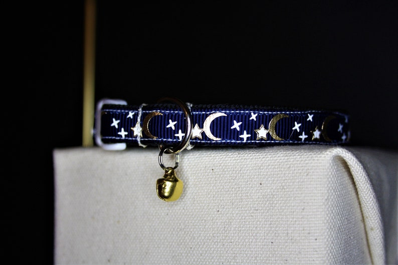 CAT COLLAR Kitten Collar Handmade Collar Moon Stars Etsy UK