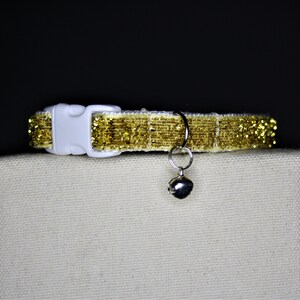 CAT COLLAR | Kitten Collar | Gold Glitter | Sparkle Collar | Sparkly Collar | Glitter Collar | Cat Accessories | Collar with Bell | Glitter