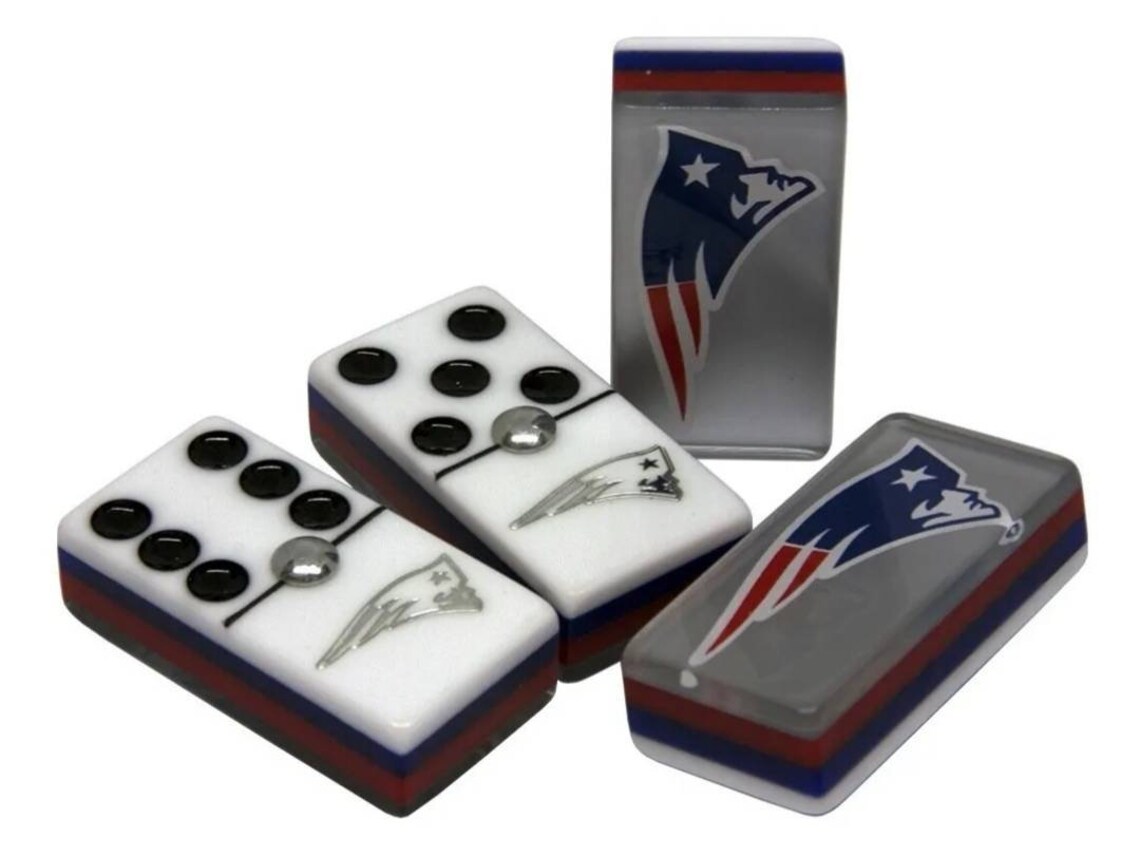 New England Patriots Domino Game Set Double 6 Dominoes | Etsy