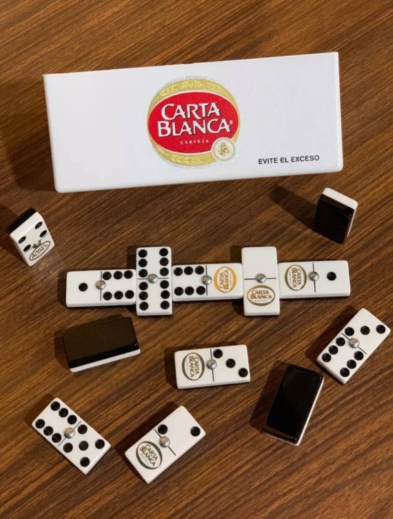 Carta Cerveza Blanca Cerveza Domino Juego Doble 6 Domino Etsy