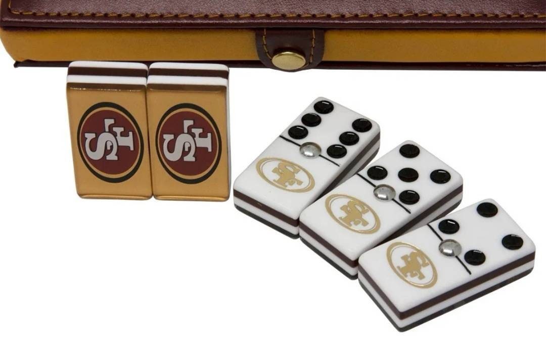 San Francisco 49ers Domino Game Set Double 6 Jumbo Size Dominoes Man Cave Gift 