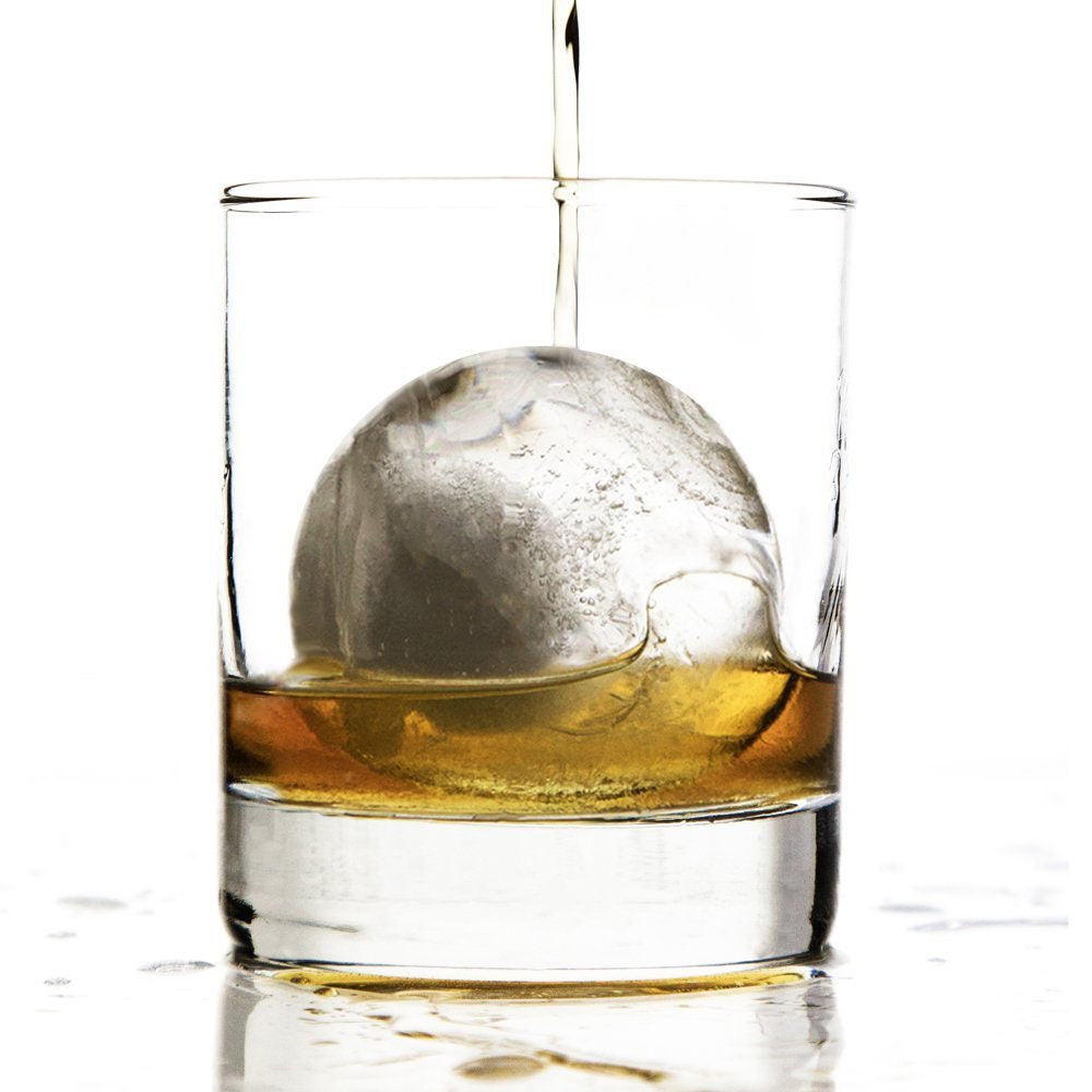 2.5 inch Large Globe Ice Cube Mold,2pcs Sphere Ice Cube Mold,Ice Ball Mold  - Great for Whiskey and Scotch