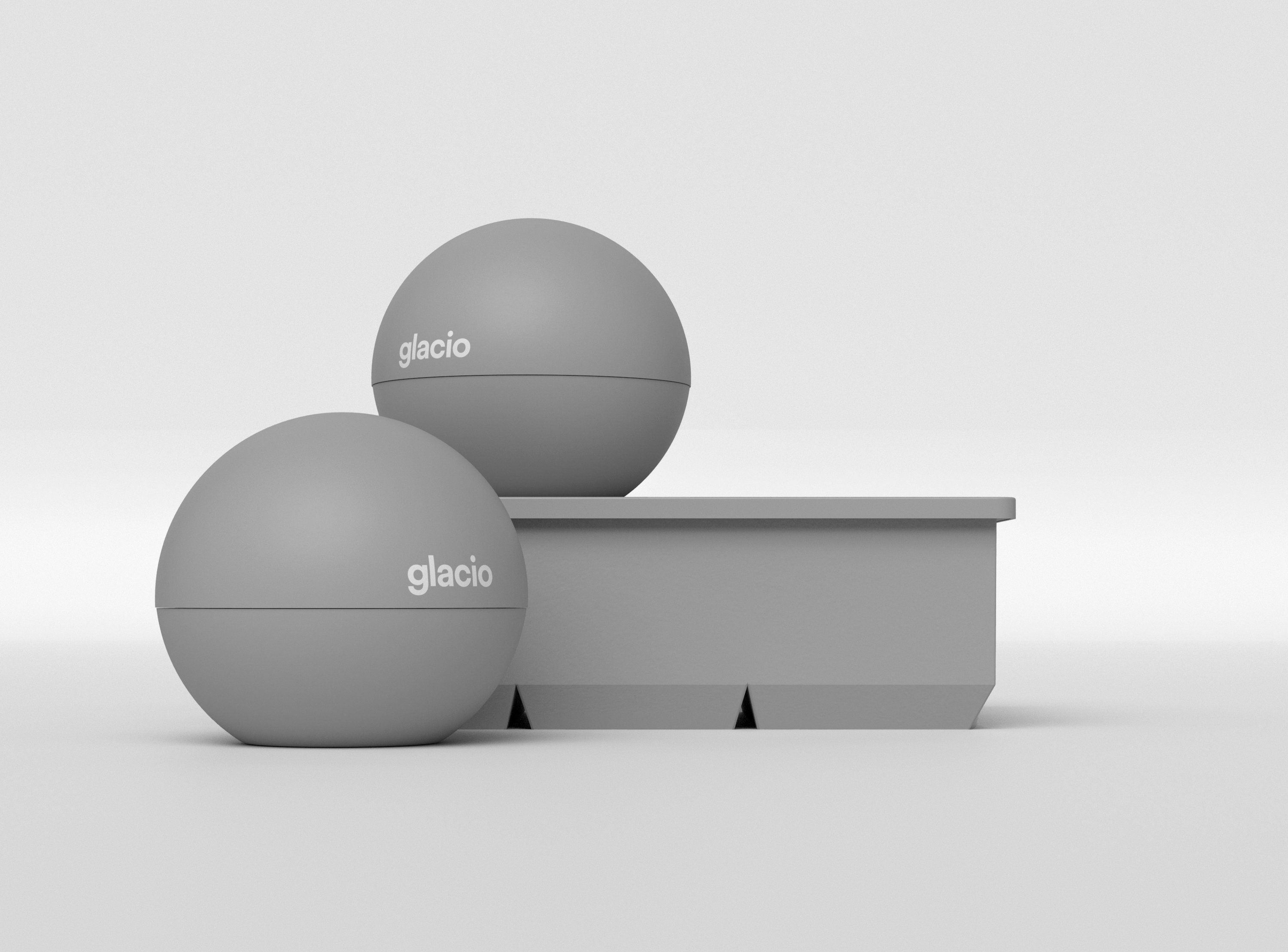 Glacio Ice Cube Molds Jumbo Square Cube Tray With Lid and 2 Large Sphere  Molds 