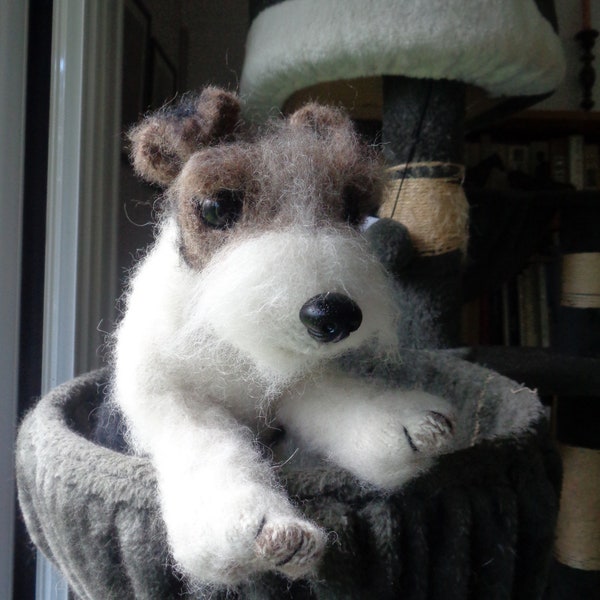 Flip the Fox Terrier cute lifelike knitted toy dog puppy sweet stuffed