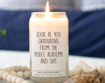 Police Academy Graduation Gift, Look At You Graduating Candle, New Law Officer Gift