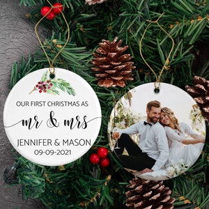 Newlywed Christmas Ornament , First Christmas As Mr. And Mrs. Ornament, First Christmas Married Ornament, Newlywed Christmas Gift