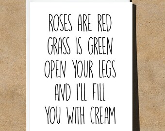 Funny Dirty Valentines Day Card For Her, Sexy Card For Girlfriend, Naughty Card For Wife, Adult Greeting Card, Kinky Card
