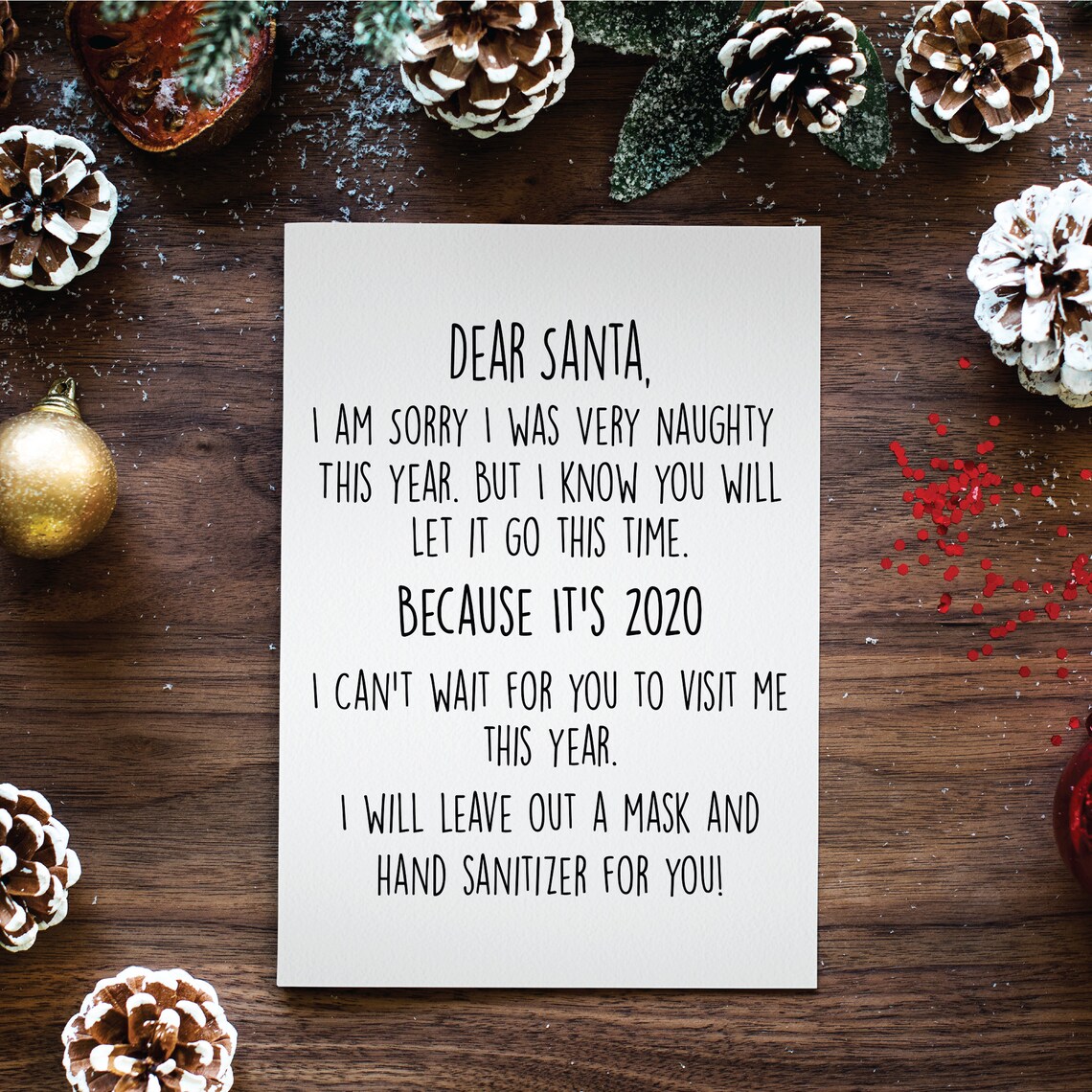 Funny Christmas Card 2020 Letter To Santa Christmas Letter Etsy