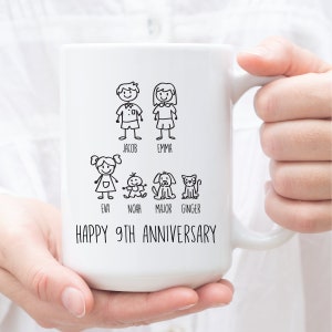 Personalized Annivesary Gift, 9th Year Wedding Anniversary Gift for Wife, 9 Year Custom Anniversary Cup , Personalized Anniversary Mug