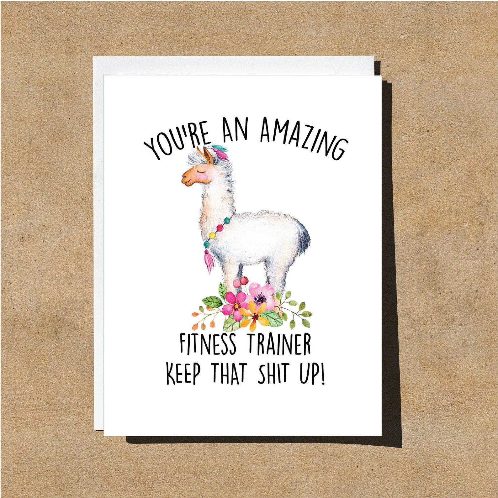 Card Fitness Trainer Fitness Trainer Card Birthday Funny Etsy