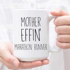 Marathon Runner Gifts, Expletive Gift for Marathon Runner, Perfect Marathon Runner Cup for Birthday, Thanksgiving or Christmas