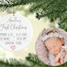 New Baby Birth Stats Ornament, First Christmas Ornament, Baby Photo Ornament, New Mommy Gift, Baby Keepsake Ornament 