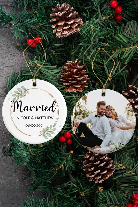 First christmas married ornament etsy Clearance