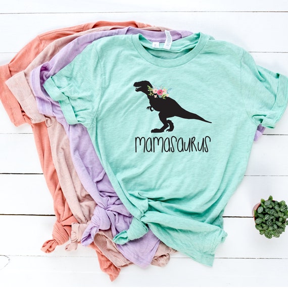 Mamasaurus Dinosaur Floral T-Shirt Gift Mom Of 2 Mamasaurus Dinosaur Floral T-Shirt Gift Mom Of 2