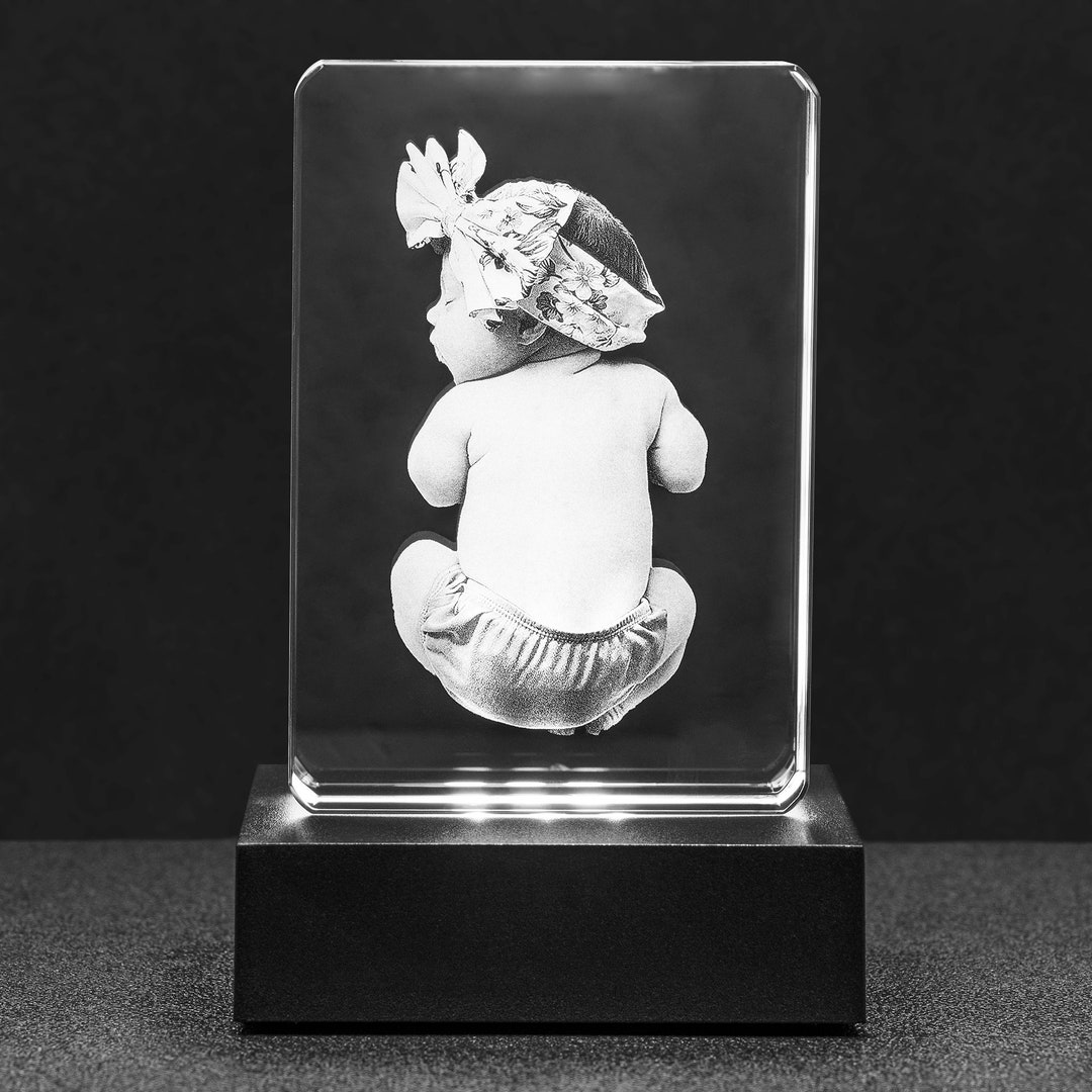 Baby Keepsake Gift 3D Photo Engraved Crystal for New Born Baby Etsy