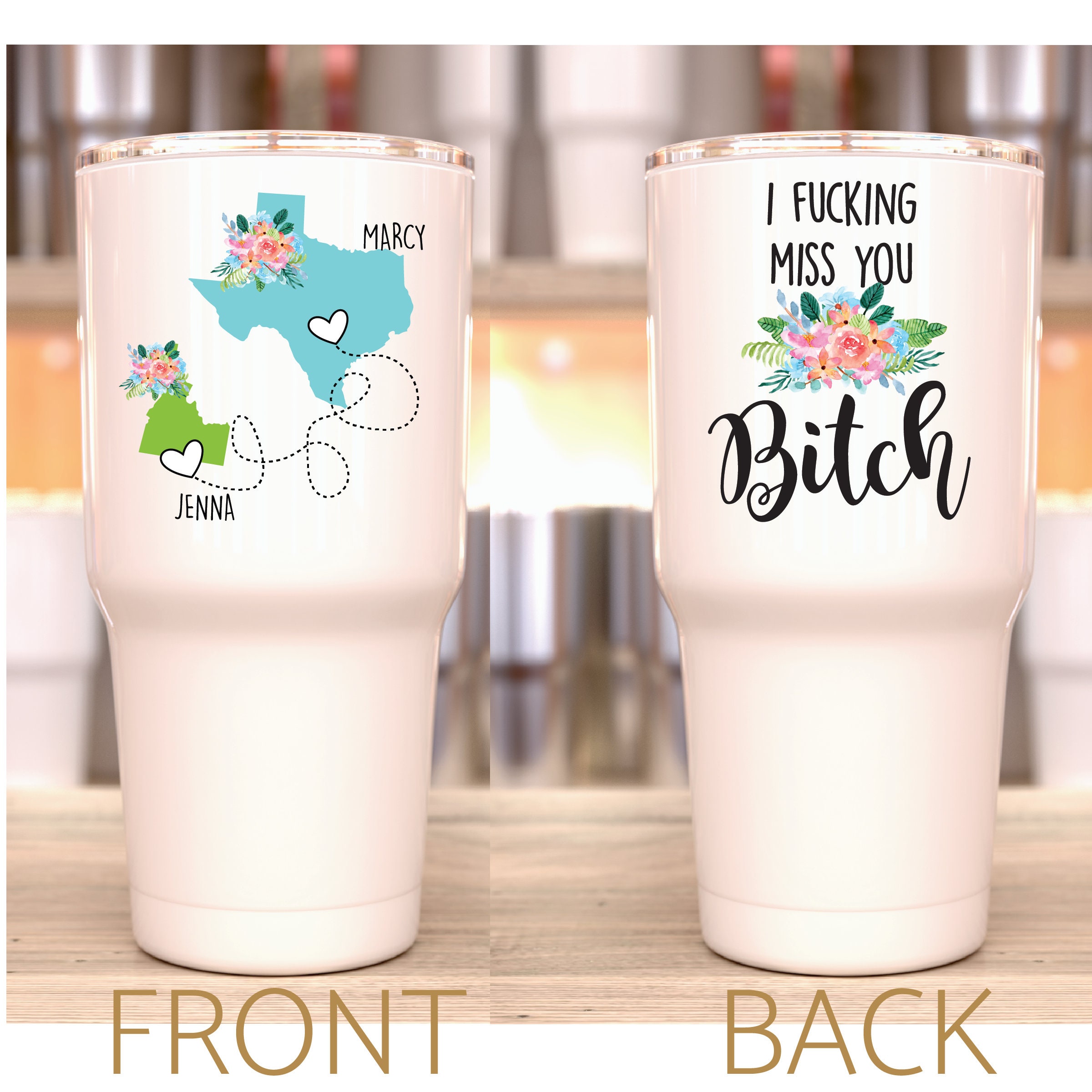 That Bitch custom glitter tumbler, coral glitter cup, funny travel mug –  GlitterGiftsAndMore
