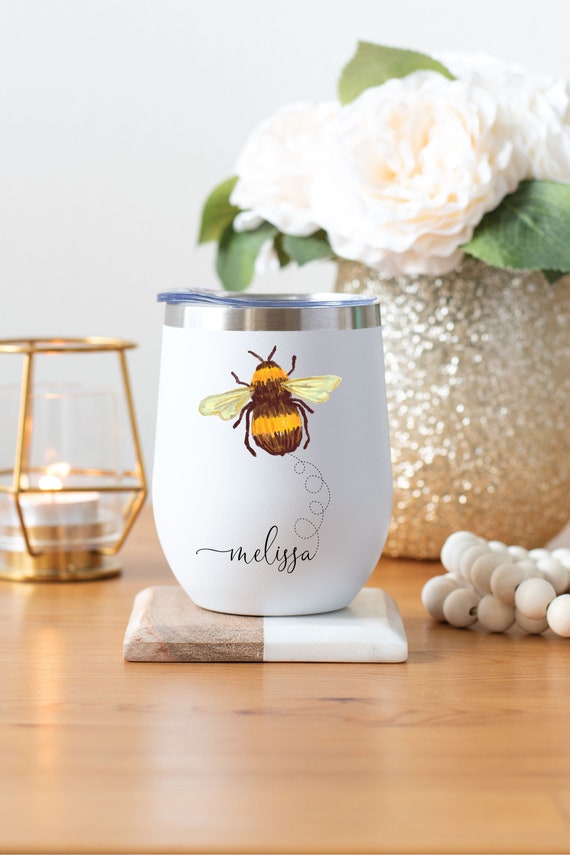 Bee Tumbler, Bee Gifts for Bee Lovers, Personalized Bee Gift for Women &  Girls, Bee Themed Birthday 