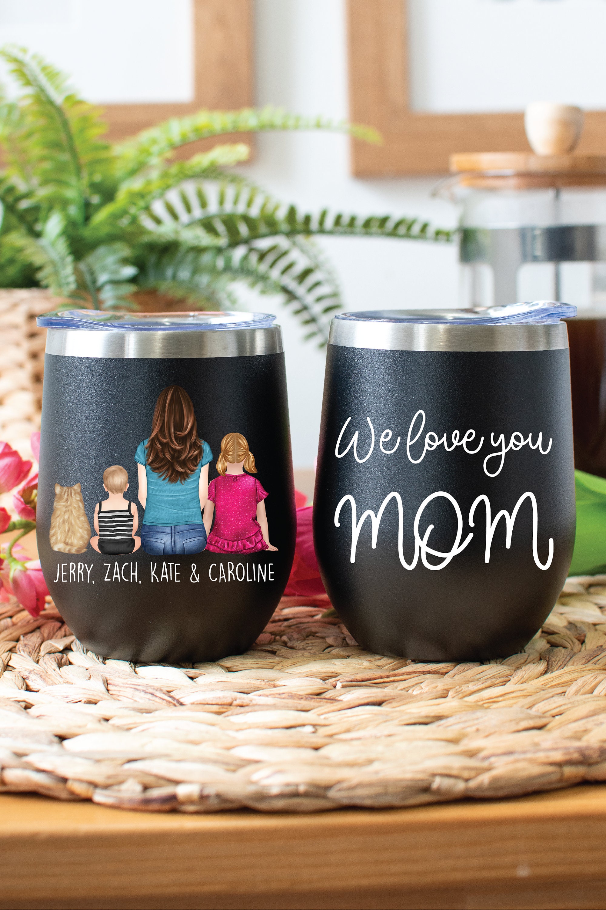 Custom Tumbler for Mom from Kids Mom & Kids Portrait Cup | Etsy