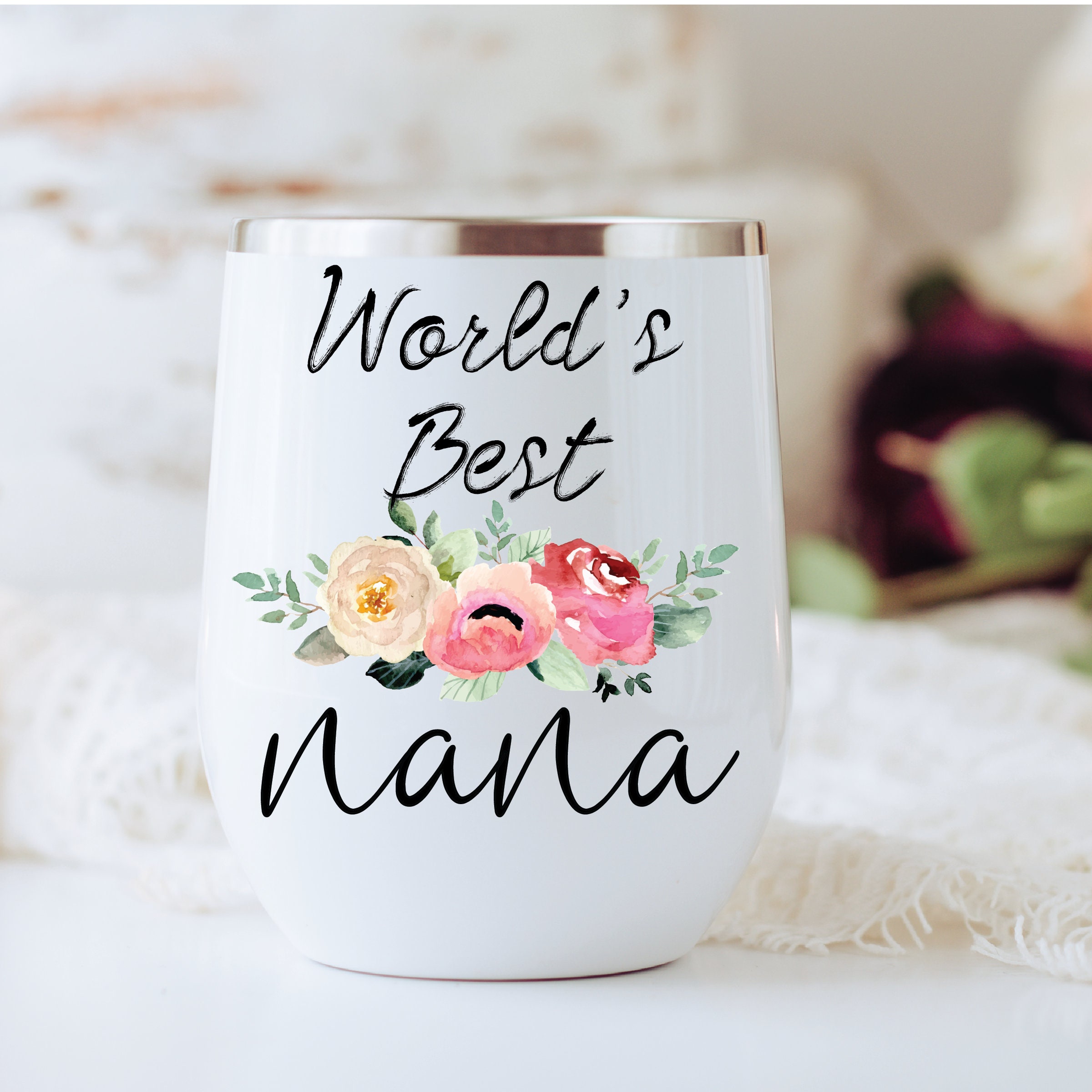 Worlds Best Nana Gift Nana Cup Gifts for Nana Nana Wine Etsy