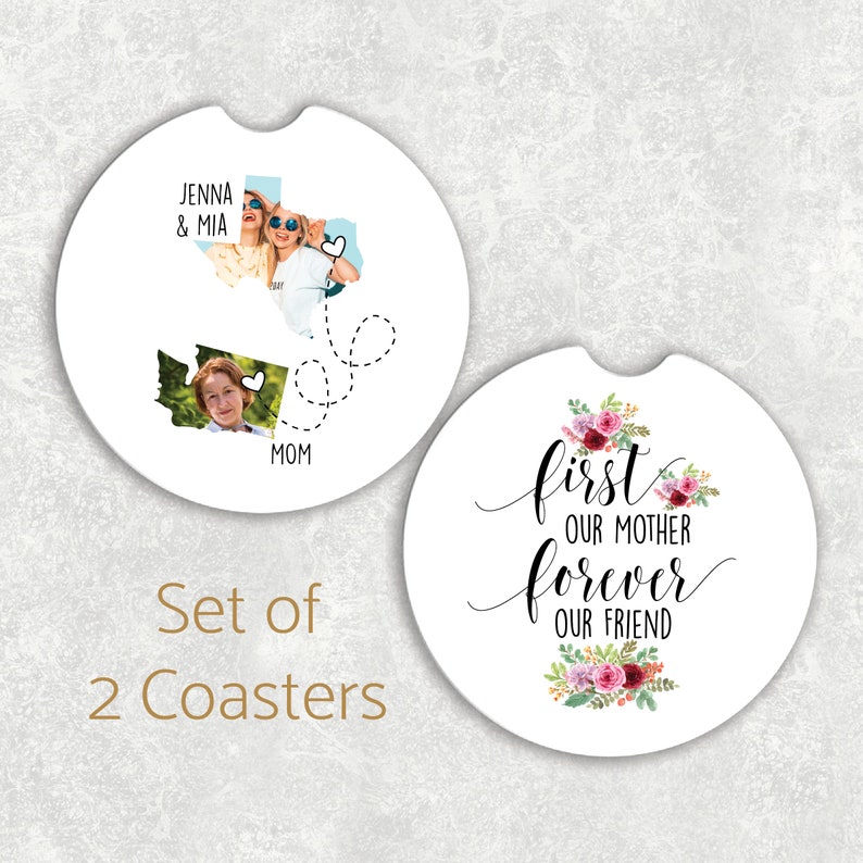 Personalized Mom Car Coaster Mom Birthday Gift From Daughter Etsy
