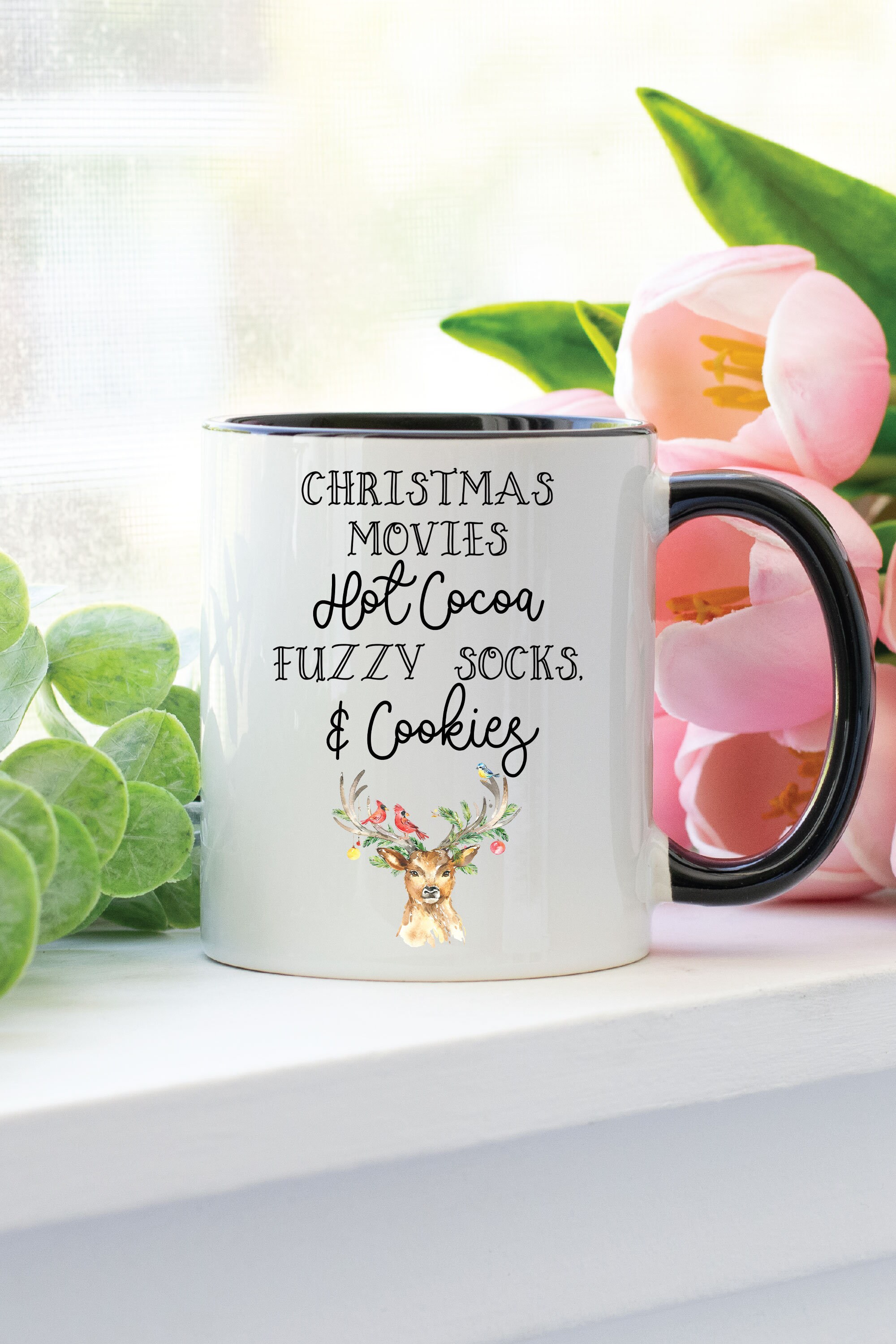Red Speckled aluminum coffee Mug hot cocoa & fuzzy socks saying