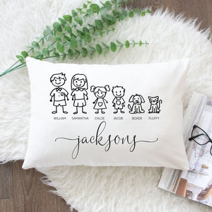 Personalised stick family cushion hotsell