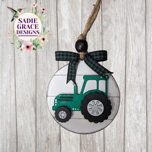 Farmhouse Tractor Wood Ornament