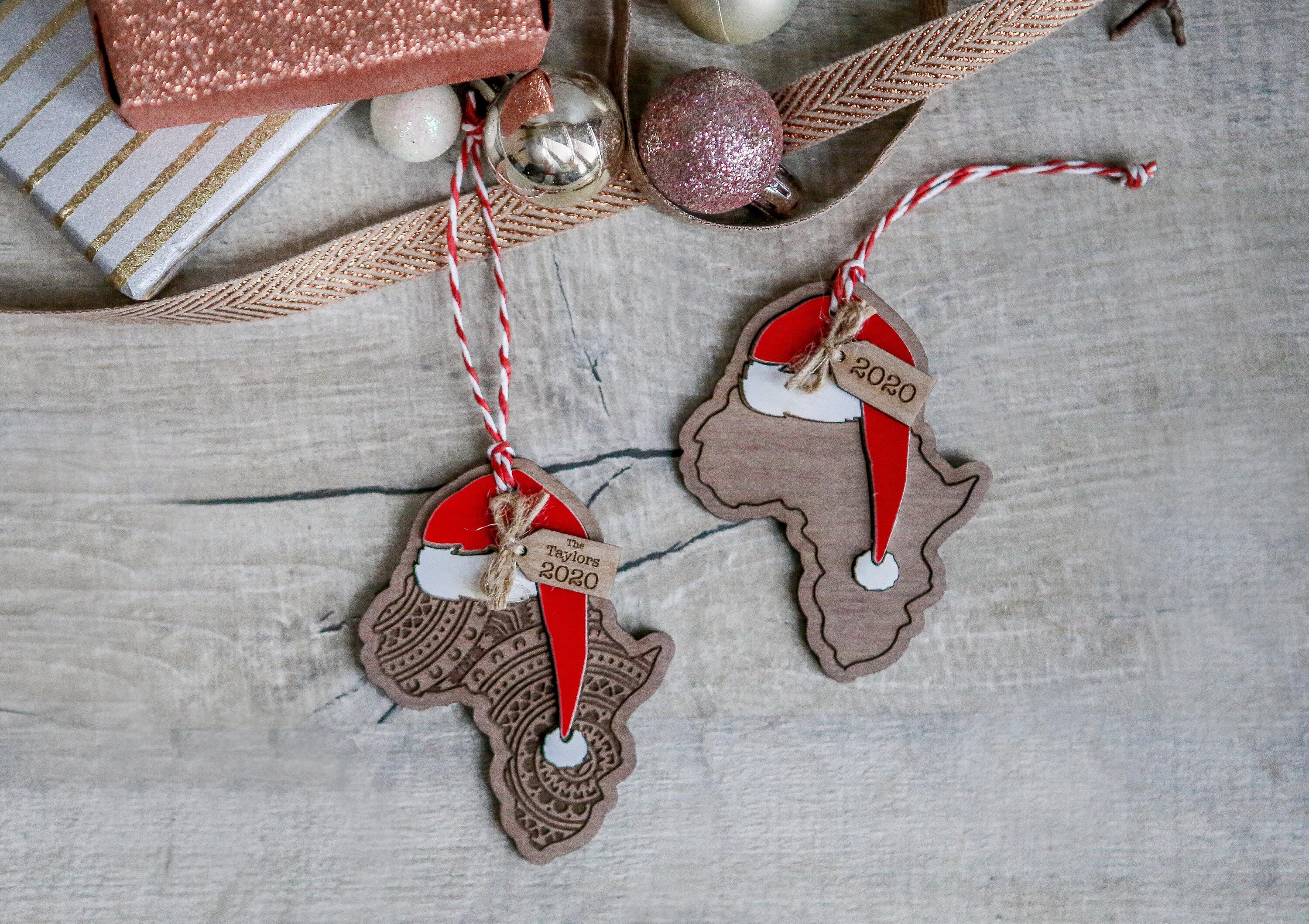 Personalised Africa Christmas Decoration Etsy UK
