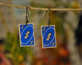 Uno Reverse Card Non Binary Earrings Etsy