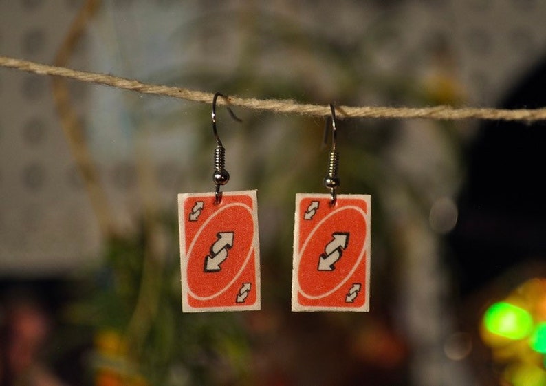 Download Uno Reverse Card Earrings in Selected Color | Etsy