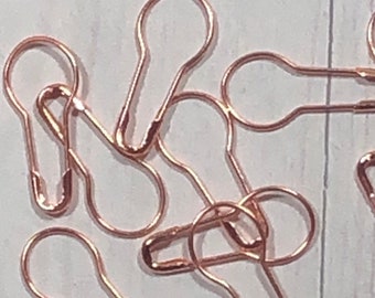 Rose Gold Knitting Stitch Markers or Crochet Stitch Markers. (Other Colours Available) Mini Safety Pins / Bulb Pins. Australia Seller