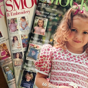 Choose from Issues 70 - 79 Smocking & Embroidery Magazine. Slow Stitching, Smocking Patterns for Girls. (Australian Seller)