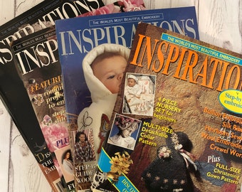 Selección de inspiraciones 1-9. Revistas australianas de bordado de finales de los 90 (Vendedor australiano)