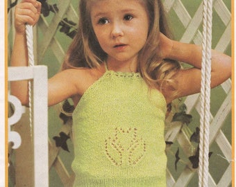 Summer Knitting Patterns for Girls Clothes PDF Pattern Instant Download for Toddler - Sleeveless Top Cardigan Halter Neck Top Summer Knits