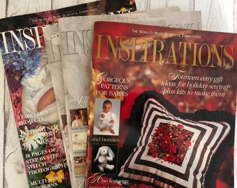 Elige entre las inspiraciones 10 a 19. Hermosas revistas de bordado. Hojas de patrones de bordado a tamaño completo. ¡Muchos proyectos!