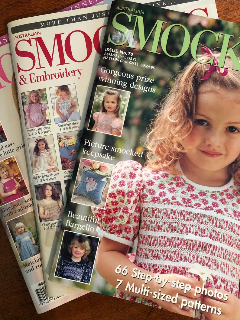 Choose from Issues 70 79 Australian Smocking & Embroidery Magazine. Slow Stitching, Smocking Patterns for Girls. Australian Seller image 1