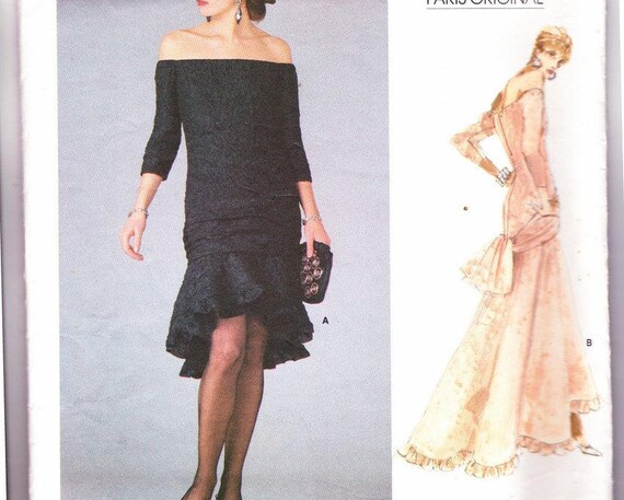Off The Shoulder High Low Dress Sewing Pattern Yves Saint Etsy