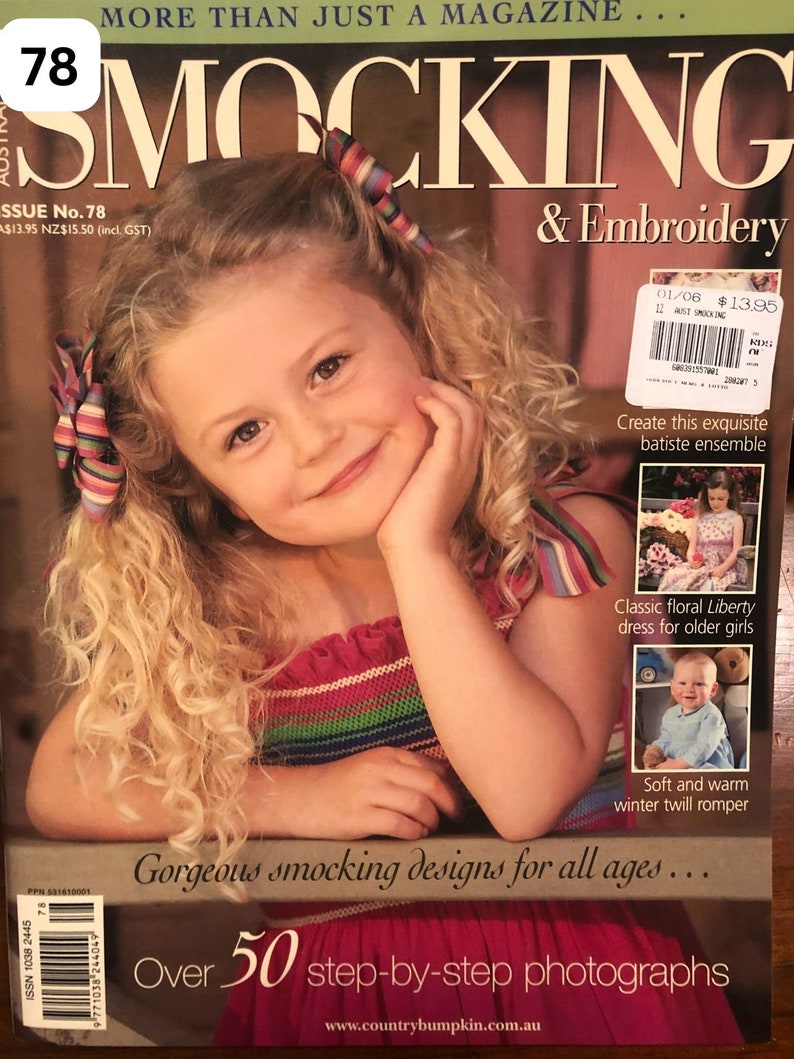 Choose from Issues 70 79 Australian Smocking & Embroidery Magazine. Slow Stitching, Smocking Patterns for Girls. Australian Seller image 9