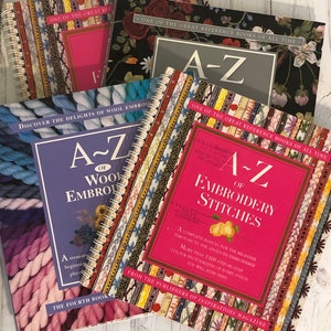 Choice of A-Z Embroidery Books - Wool Embroidery, Ribbon Embroidery or Embroidery Stitches.  Great Resource Library!  Australia Seller