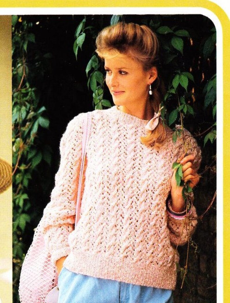 Loose Knit Top Knitting Pattern Instant Download Short Sleeve Etsy