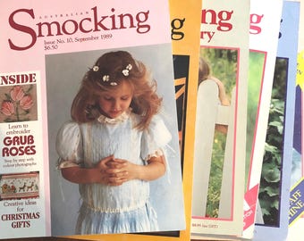 Scelta tra 10-19 numeri della rivista Smocking & Embroidery Magazine Australia. Modelli di ricamo lento per bambine. (Venditore australiano)