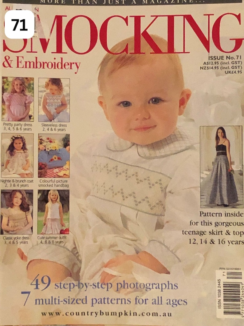 Choose from Issues 70 79 Australian Smocking & Embroidery Magazine. Slow Stitching, Smocking Patterns for Girls. Australian Seller image 2